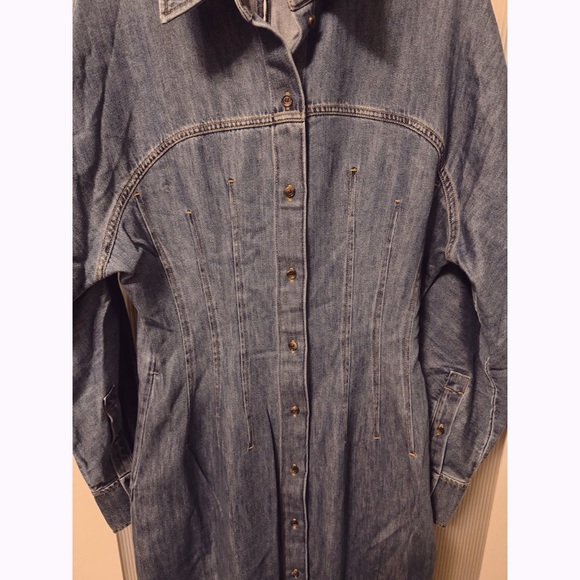 NWT COS Oversized Waisted Denim Shirt Dress Midi Length Size 8 - Picture 4 of 15